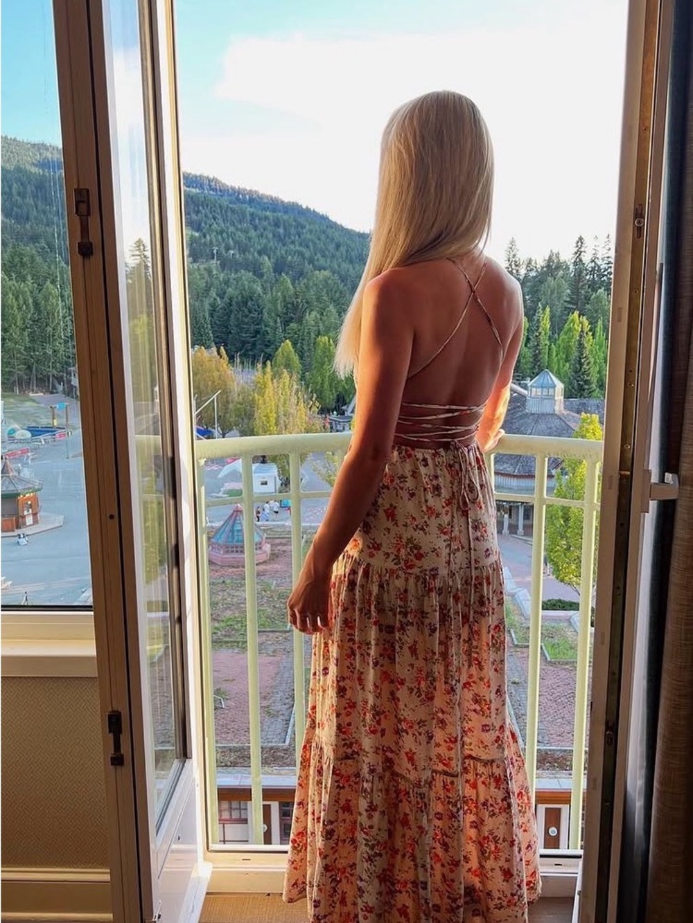 Seven wonders Cream Floral Maxi Dress with Orange & Purple Blooms